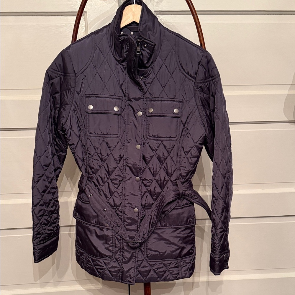 Quilted funnel neck Utility Jacket Belted Field Coat Women’s M Banana Republic